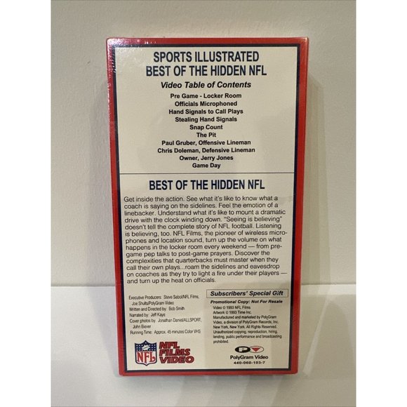 Sports Illustrated - Best Of The Hidden NFL VHS Tape 1993 ~ BRAND NEW SEALED - Picture 2 of 6